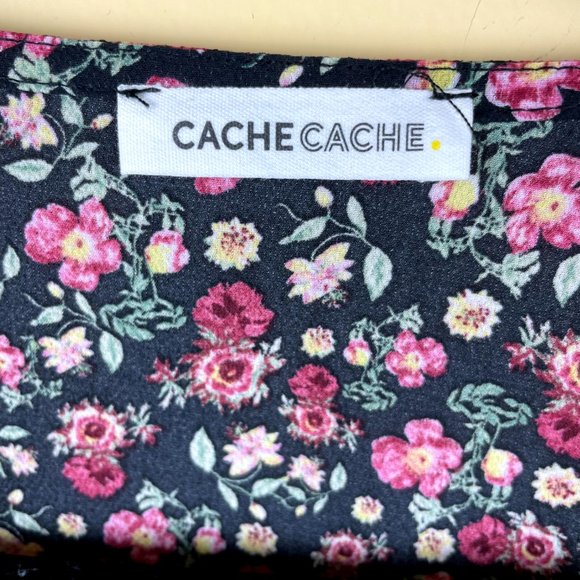 Cache Cache Boho Floral Baby Doll Peasant Blouse M - Picture 5 of 9